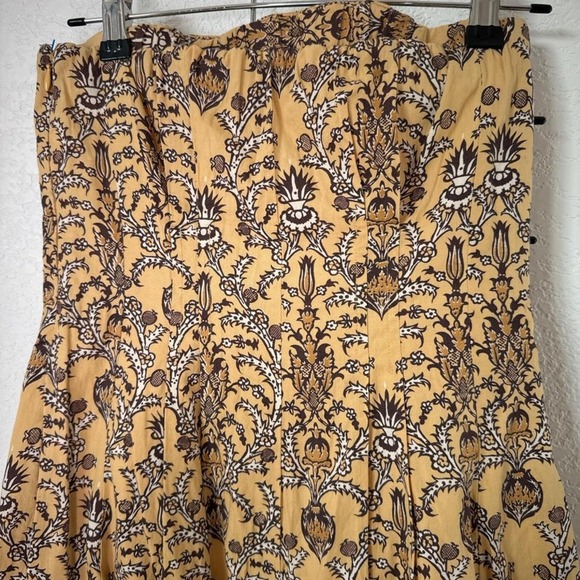 Strapless Plenty Yellow bubble dress with brown pattern - Picture 5 of 6